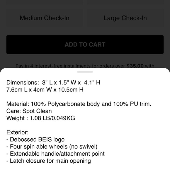 BEIS Black Micro Roller bag charm. - Picture 5 of 5